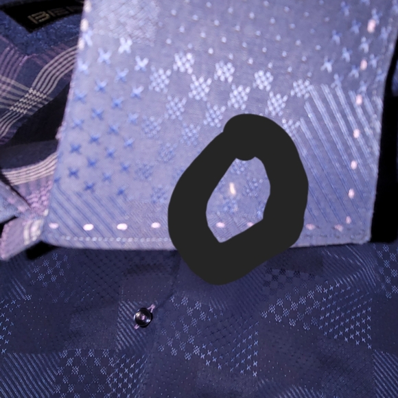 Bertigo Elegant Purple Checkered Dress Shirt - Picture 5 of 6